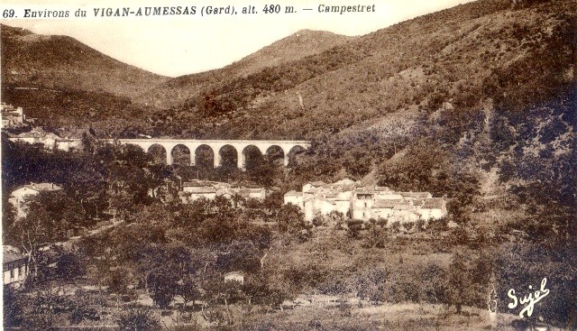 Le viaduc, vu de Campestret (cpa) 