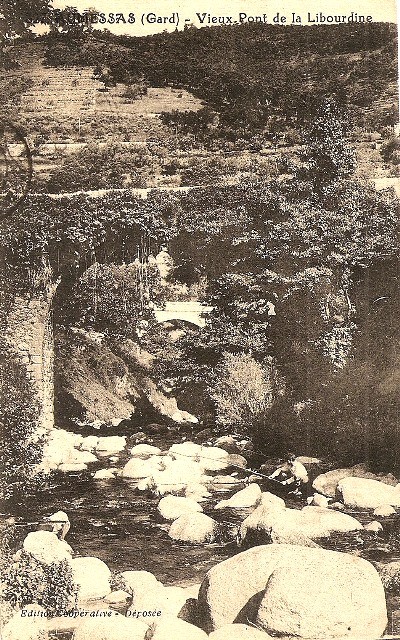 Le vieux pont de la Libourdine (cpa) 