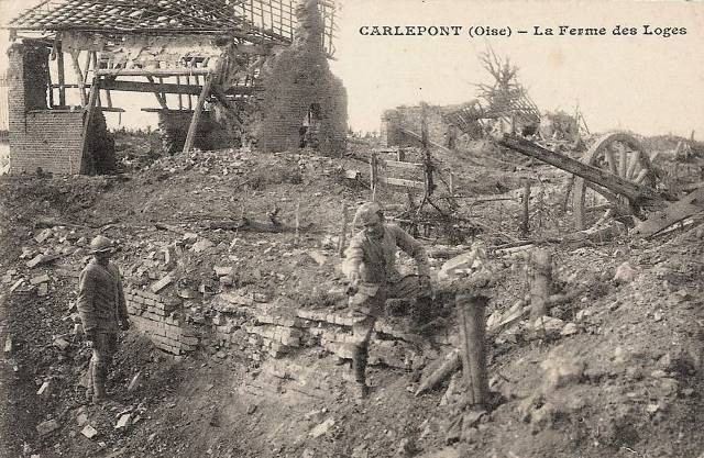 Carlepont oise cpa la ferme des loges 1914 1918