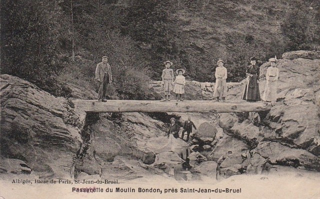 Saint jean du bruel aveyron la passerelle du moulin cpa